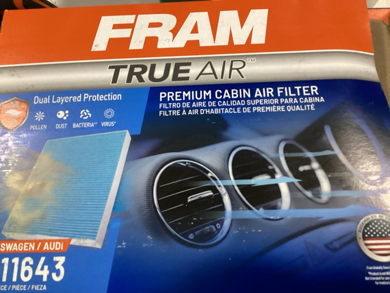 Condition photo showing Good Condition for fram cv11643 trueair premium cabin air filter with n95 grade filter media for select vw and audi vehicles