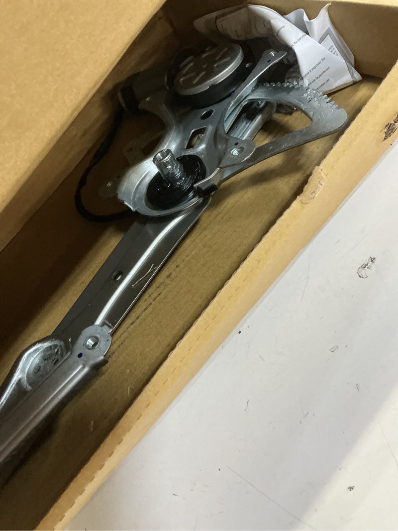 Condition photo showing As Is for dorman 741-920 front driver side power window regulator and motor assembly compatible with select toyota models