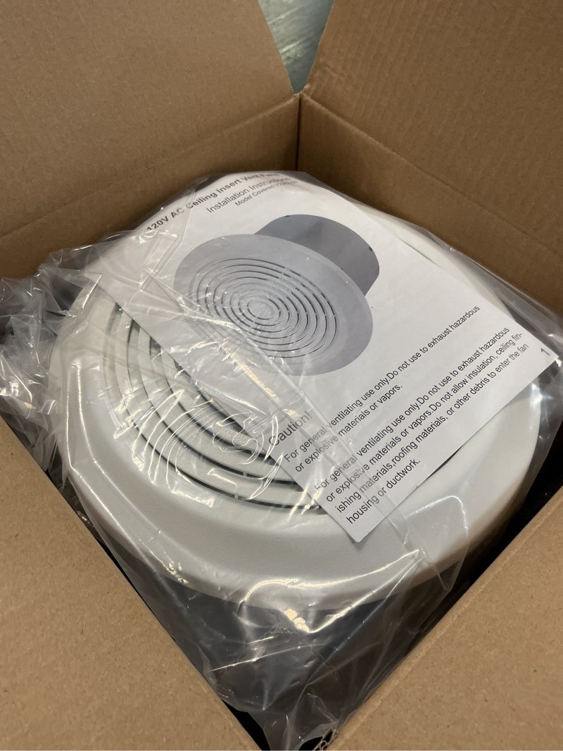 Condition photo showing Good Condition for v2262-50 7 inch bathroom exhaust fan, 50 cfm ceiling exhaust fan for 8" rough-in opening, 1.0 sones quiet effective ventilation for bathroom, kitchen, laundry room, mobile home