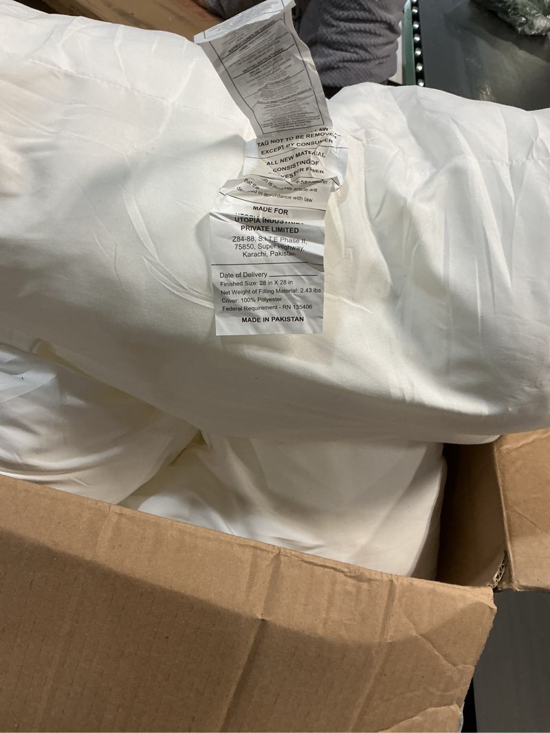 Condition photo showing Good Condition for Utopia bedding Set of 2 White Pillow Inserts 28”x28”