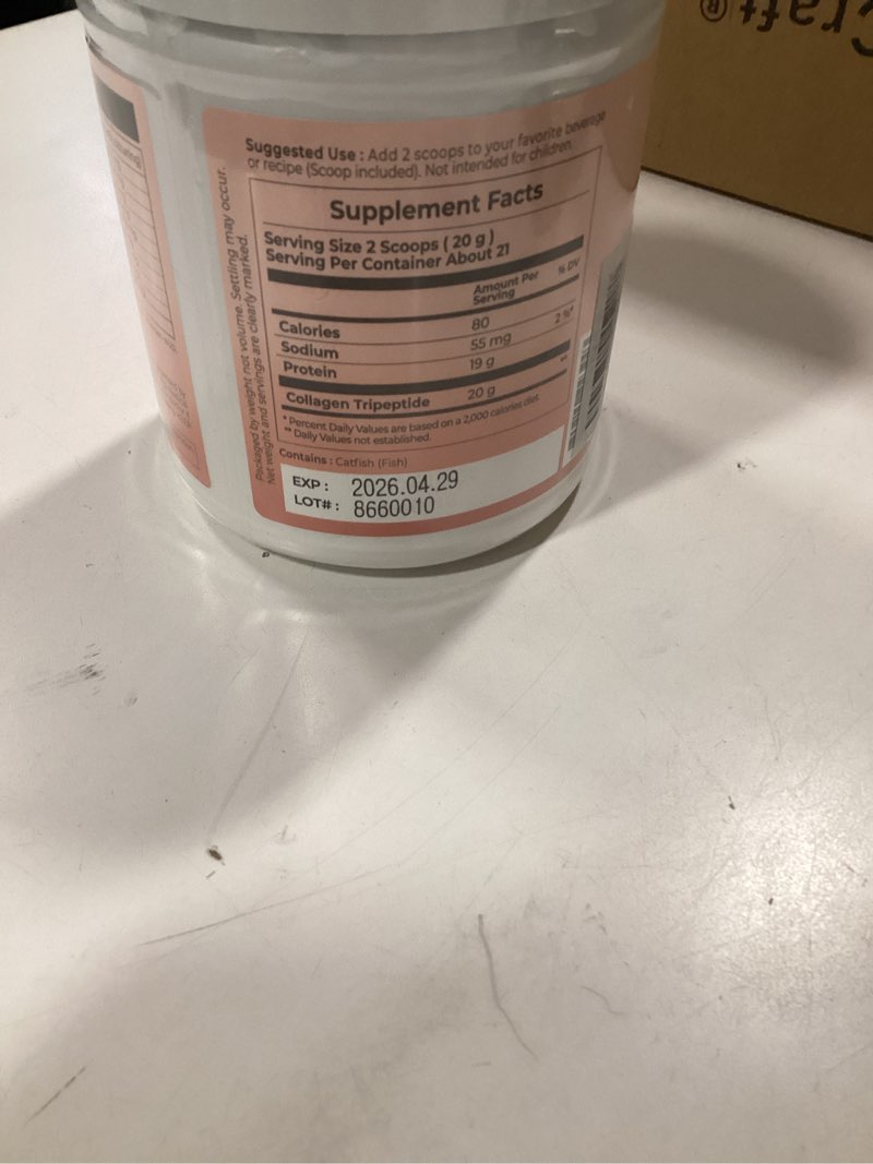 Condition photo showing New/Like New for Exp 04/29/2026) K-Nutra Original Collagen Tripeptide | 420g (14.8oz) | 100% Pure Freshwater Collagen Powder | 200X Absorption GPH | Helps Support Skin, Hair & Nail Health 14.8 Ounce (Pack of 1)