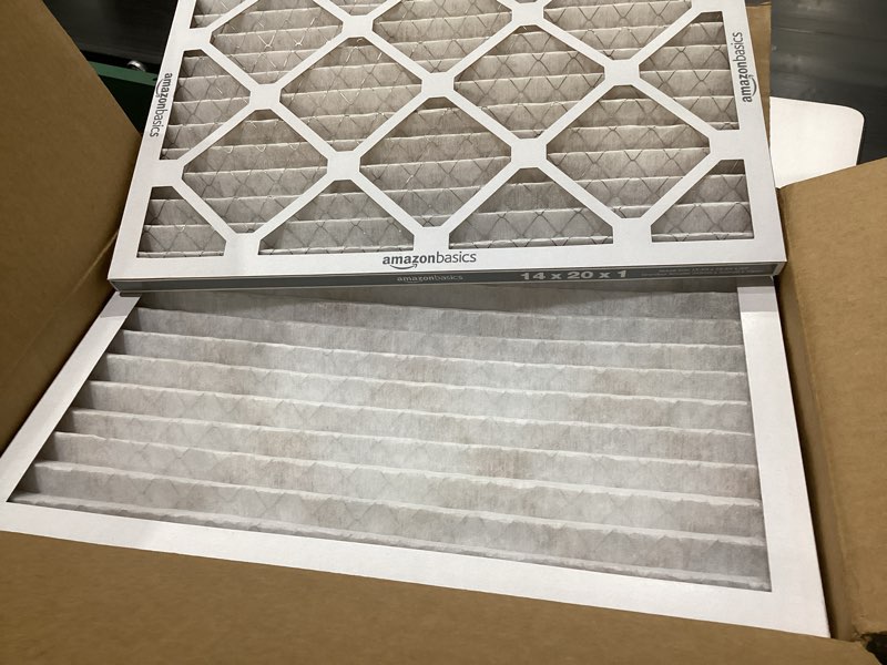 Condition photo showing New/Like New for Amazon Basics 16x20x1 Air Filter 6 Pack, MERV 8 AC Furnace Filters (Actual Size: 15.75" x 19.75" x 0.75") 16x20x1 Merv 8