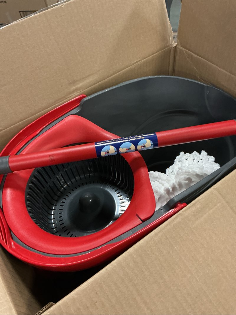 Condition photo showing Good Condition for O-Cedar EasyWring Microfiber Spin Mop, Bucket Floor Cleaning System, Red, Gray, Standard