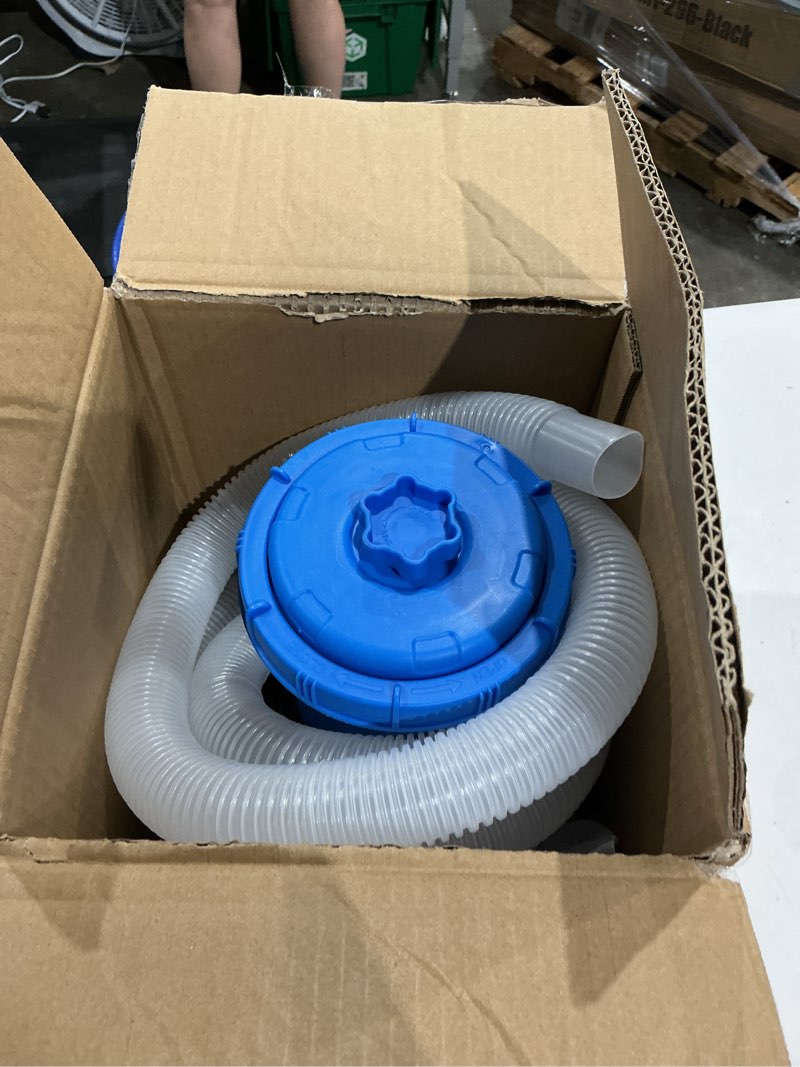 Condition photo showing As Is for above ground pool filter pump, 1000 gph powerful swimming pool cartridge filter pump, etl certified water circulation and filtration system with gfci protection - keep water crystal clean blue