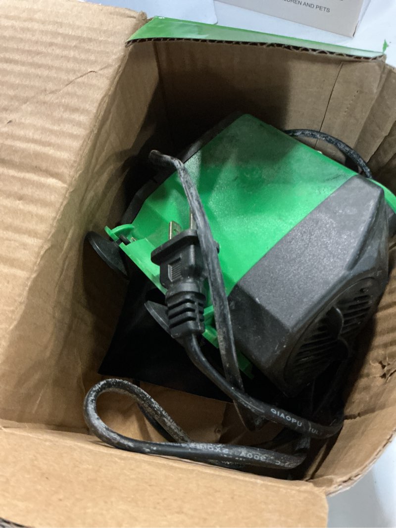 Condition photo showing As Is for vivosun 800gph submersible pump(3000l/h, 24w), ultra quiet water fountain pump with 10ft. high lift with 6.5ft. power cord, 3 nozzles for fish tank, pond, aquarium, statuary, hydroponics green