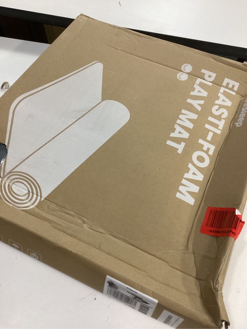 Condition photo showing New/Like New for Baby Play Mat for Floor,Extra Large 59"×71" Playpen Mat for Tummy Time,Thicker Elasti Foam Mats for Toddler,Infant,Kids,Water Repellent Ultra Soft Velvet,Non-Slip Backing Safe for Crawling(Dark Grey) Dark Grey 59"×71"×1.3"