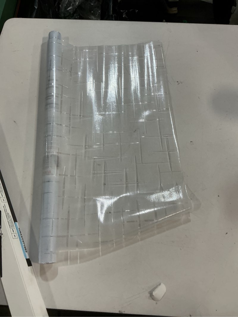 Condition photo showing As Is for (incomplete )rabbitgoo window privacy film frosted glass window film, decorative privacy cling, uv blocking staic cling bathroom glass frosting sticker, non-adhesive front door cover, cross pattern, 23.6\" x 78.7\" 23.6\" x 78.7\" pure