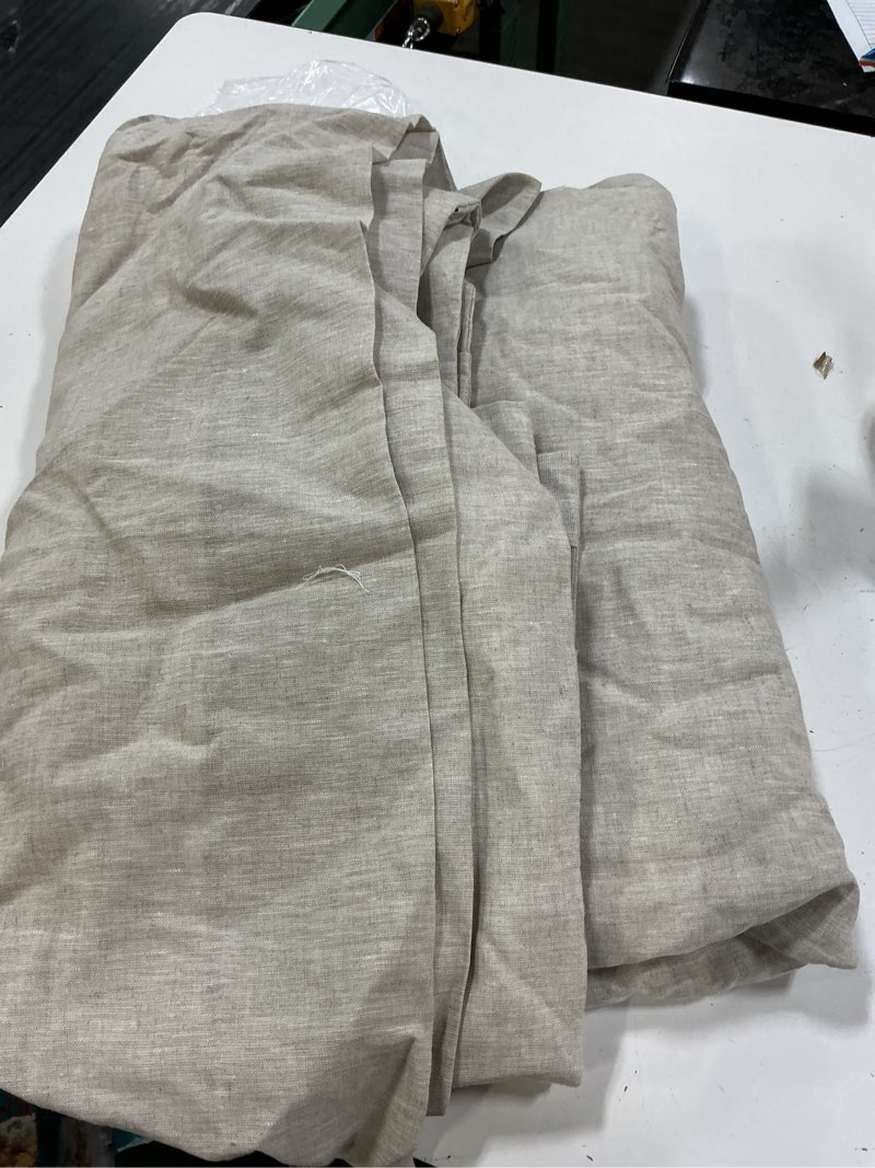 Condition photo showing Good Condition for european linen curtain - single panel, 96x108, ivory