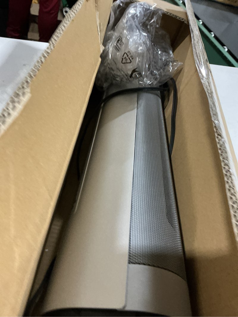 Condition photo showing As Is for flanur 1500w ptc ceramic smart space heaters for indoor use, portable heater with remote & app control for large room, office, eco modes, safety protection, 70° oscillation, 12h timer, silver, 1 pack