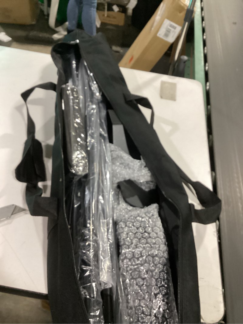 Condition photo showing New/Like New for FUDESY Backdrop Banner Stand, 10x8ft Heavy Duty Display Frame, Adjustable Metal Telescopic Tube, Step and Repeat Background Stand Kit for Trade Show, Photography Photo Booth, Party, with Sandbags 10*8-Pro