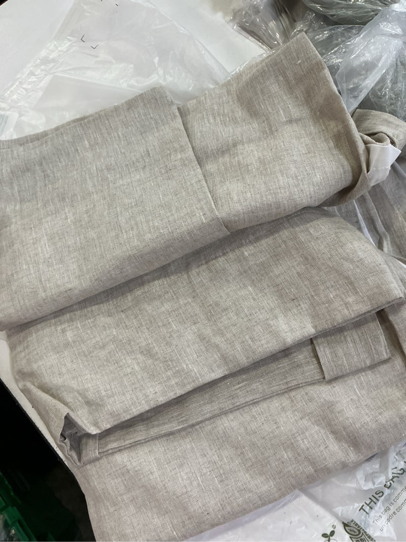 Condition photo showing Good Condition for european linen curtain - single panel, 48x84, flax