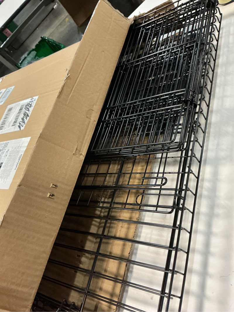 Condition photo showing As Is for Amazon Basics Leakproof Canvas Bottom Guinea Pig Pet Cage with Divider Set, Black, 47.6"L x 24.2"W x 14.0"H