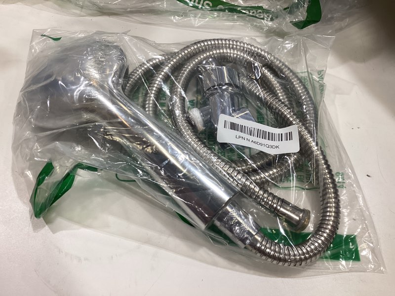 Condition photo showing New/Like New for detachable handheld shower head with hose - high pressure 5 functions showerheads hand held shower heads,extra long 4.7 ft. stainless steel hose and holder.