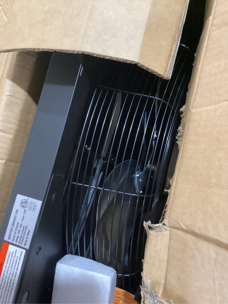 Condition photo showing Good Condition for 20" wall mounted shutter exhaust fan, 3500 cfm aluminum blades, 1500 rpm high speed low noise, automatic shutter attic fan with exhaust and intake for home attic garage greenhouse shed basement silver 20in