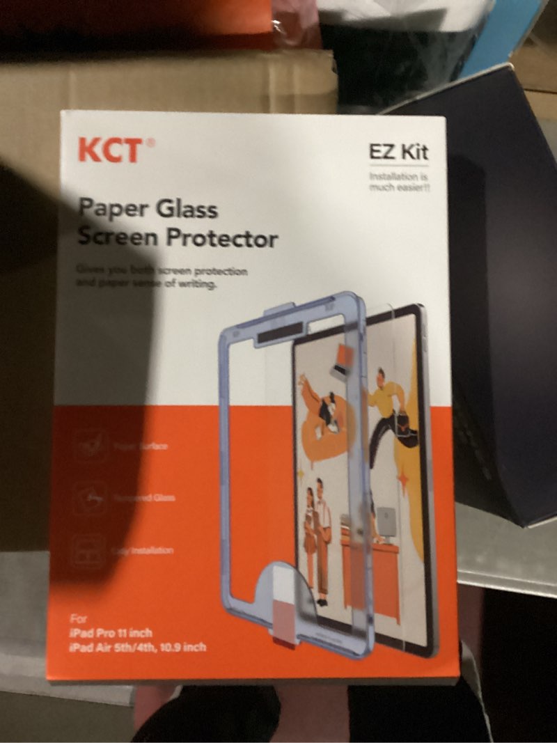 Condition photo showing New/Like New for KCT Paperfeel Glass Screen Protector Compatible with iPad Pro 11 inch (2022&2021&2020&2018) / iPad Air 5th/4th (10.9 inch, 2022/2020) Draw as Paper, Anti Glare, EZ Kit | Tempered Glass, Screen Protector, Draw as Paper, with Matte Surface, EZ Kit iPad Air 5/4, Pro 11 (2018-2022)