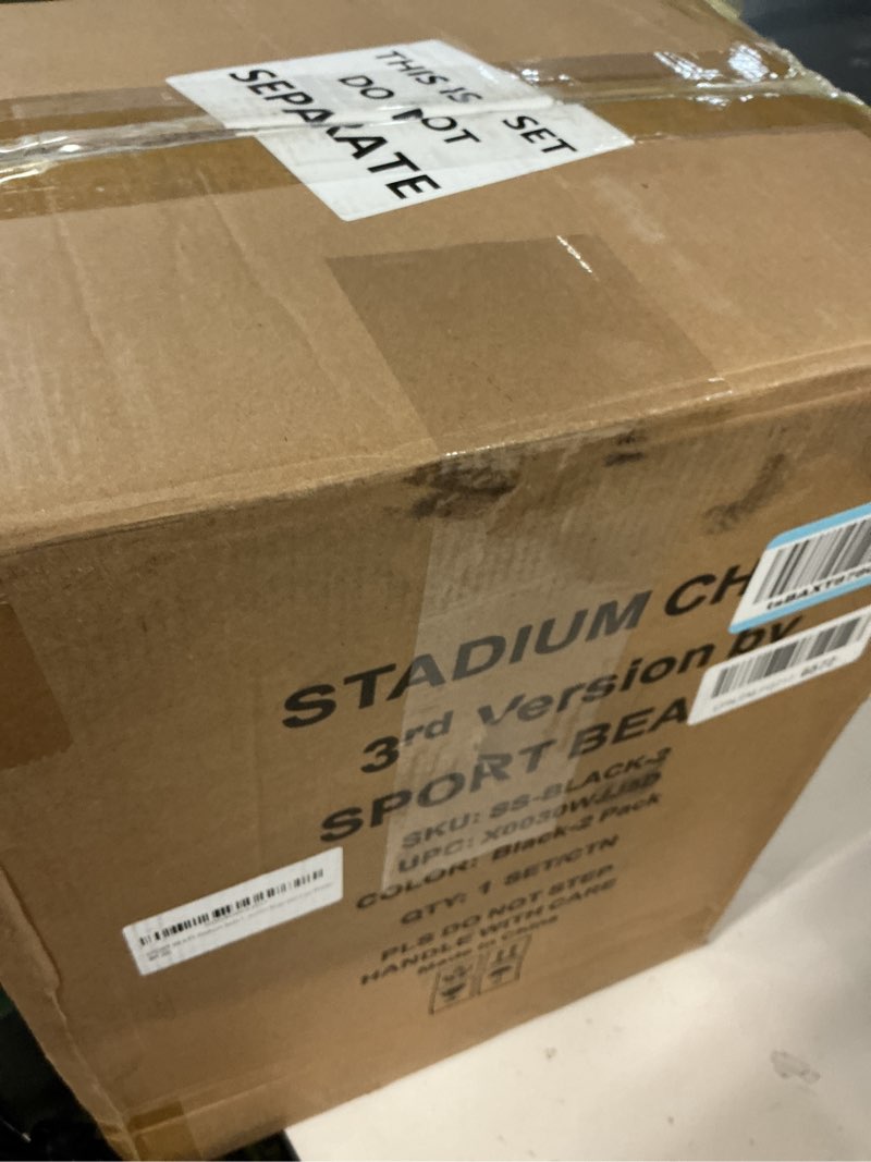 Condition photo showing Good Condition for sport beats stadium seats with back support bleacher chairs with back and cushion thick padded bleacher seats includes shoulder strap black 2pcs regular - 17" w x 12" d x 16.5" h