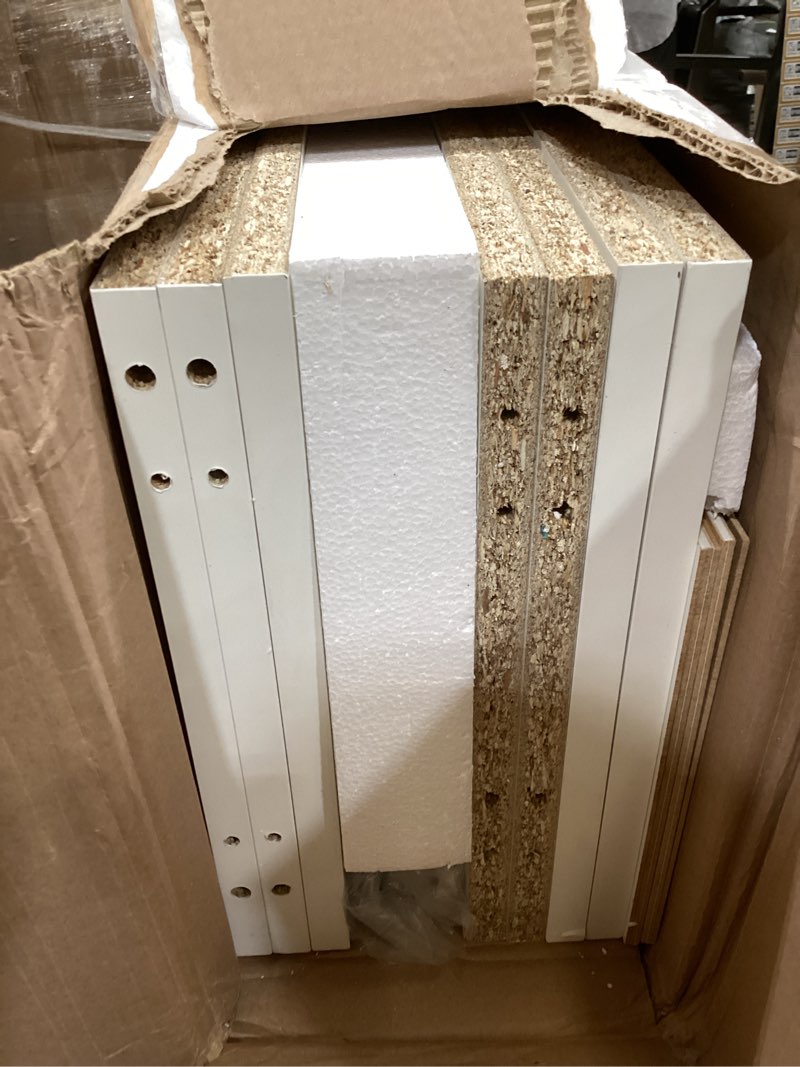 Condition photo showing Good Condition for dorm 5 shelf bookcase white - room essentials: modern style, wood composite, open shelving, tall