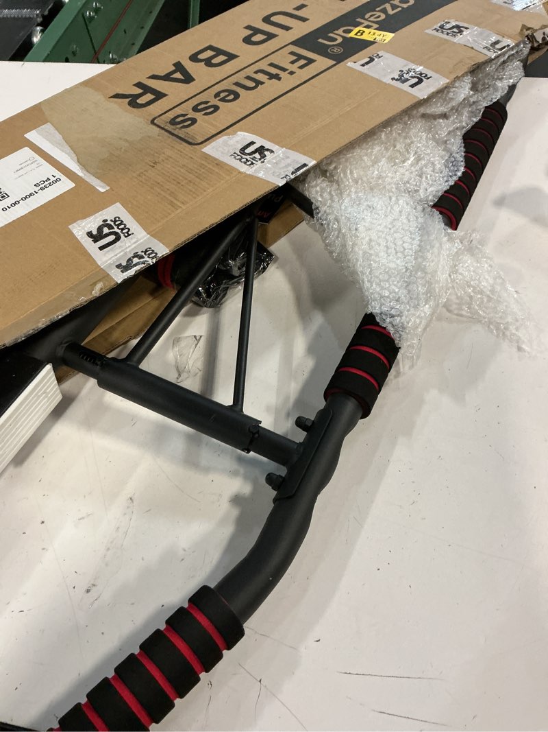 Condition photo showing Good Condition for AmazeFan Pull Up Bar Doorway with Ergonomic Grip - Fitness Chin-Up Frame for Home Gym Exercise - Multi-Angle Grip - 2024 Upgrade Smart Hook (Fits Almost All Doors) Black/Red