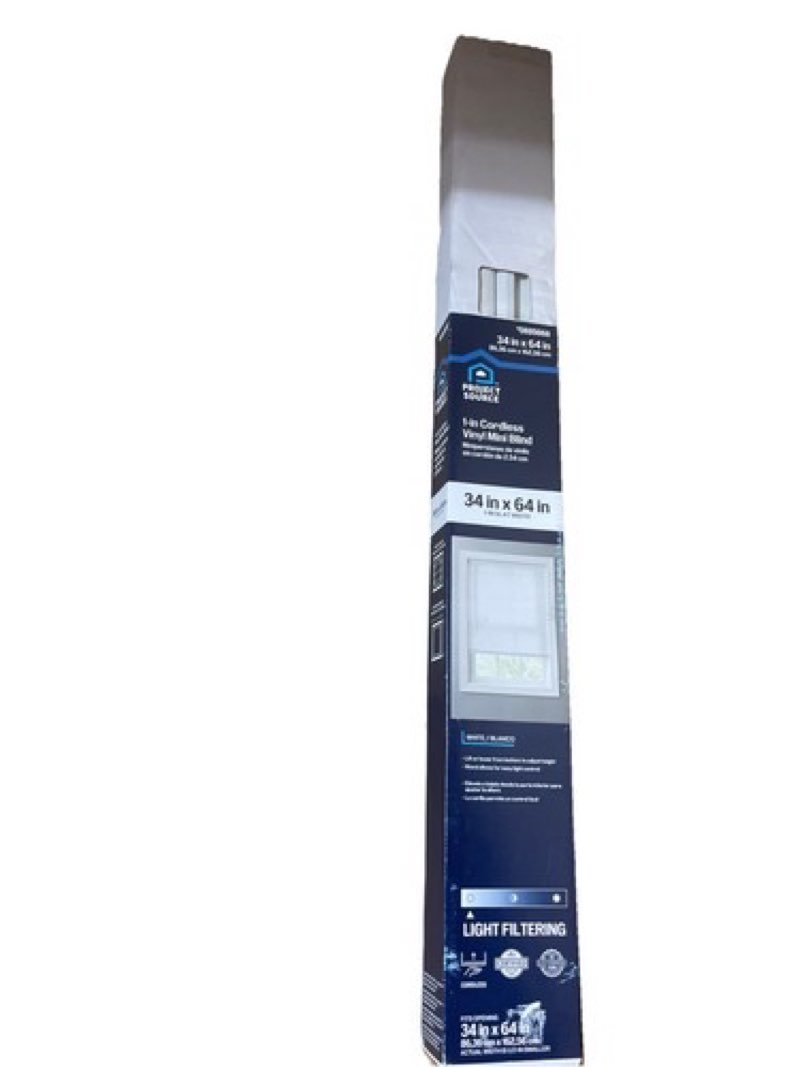 Project Source White Light Filtering Cordless Vinyl Mini Blinds 34in x 64in