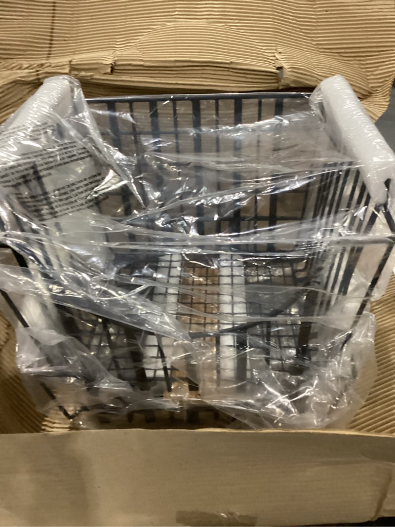 Condition photo showing New/Like New for Gourmet Basics by Mikasa Band Stripe Stacking Kitchen Bathroom Office Storage Baskets, Set of 2