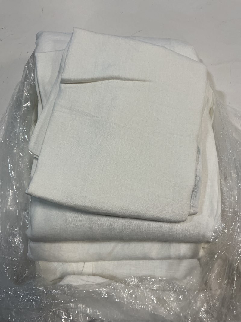 Condition photo showing Good Condition for european linen duvet cover set, king/cal king, ivory