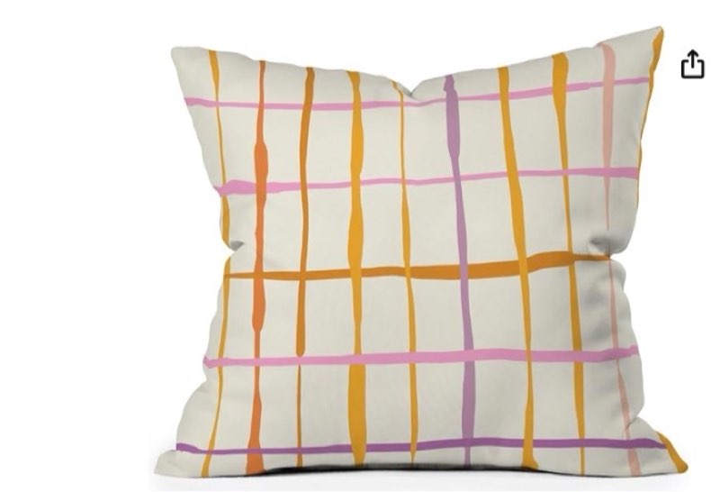 Society6 Home Annick-Decorative Accent Couch or Bed Throw Pillow Insert, 20"x20", Summer Check Hand 