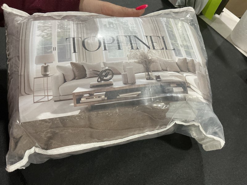 Condition photo showing Good Condition for Topfinel Light Brown Pinch Pleated Curtains 84 Inches Long for Living Room 2 Panels Sets,Stone Washed Linen Earth Tone Decor Back Tab Boho Neutral Greige Earthy Sheer Curtain for Bedroom