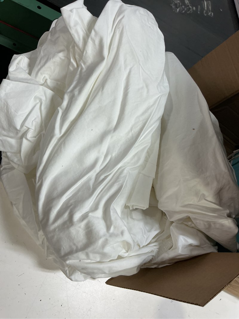 Condition photo showing As Is for 100% egyptian cotton sheets 1200 thread count king size bedding sets 4 pcs, fitted sheet up to 16" deep breathable all seasons (king, white) white king