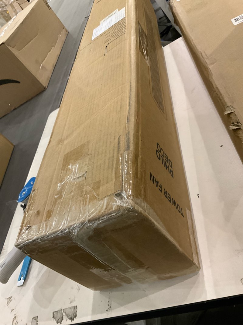 Condition photo showing As Is for PHILODECO Tower Fan For Bedroom, 40 Inch Bladeless Fan, 80 ° Oscillating Fan, Silent Floor Fan With Remote Control Led, 4-Speed Multiple Modes, 7h Timer, Large Air Outlet