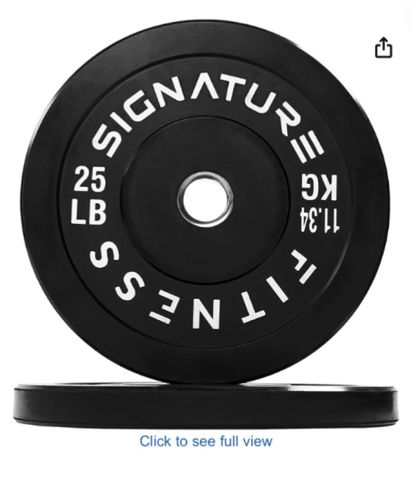 Aurorafy 2-Inch Olympic Bumper Plates, 2X 25LB Weight Plates, Perfect for Weightlifting and Strength Training, Multiple Weights Available