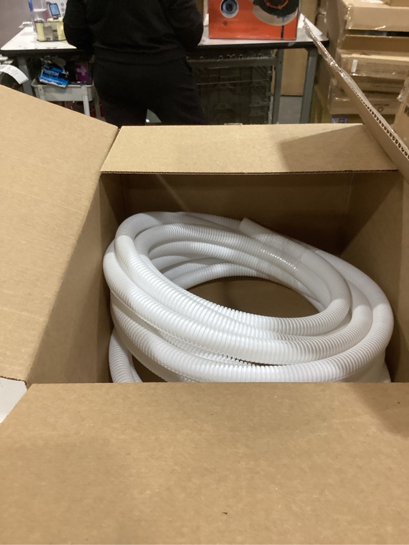Condition photo showing As Is for uxcell 3/4 inch x 33 ft split wire loom tubing, guard convoluted flex, protective split cable conduit, flexible wire protector tubing, electrical cord cover, white 3/4 inch x 33 ft white
