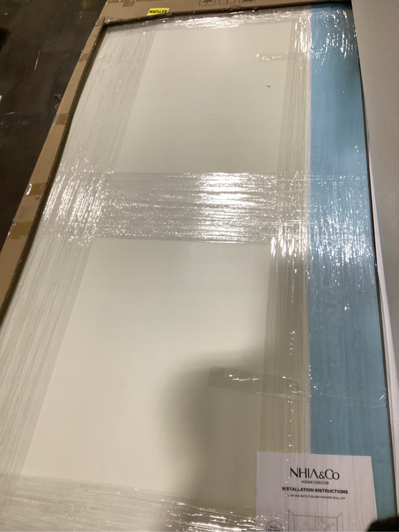 Condition photo showing Good Condition for shower surround kits – waterproof wall panels for shower – glossy finish & seamless pattern – easy to install over any surface – leakproof design (60'' x 35.5'' x 78'') – glacier white marble shower - 60'' x 35.5'' x 78''