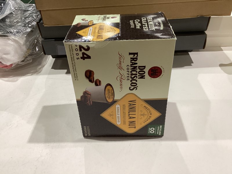 Condition photo showing New/Like New for Don Francisco's Vanilla Nut Flavored Coffee - 24 K-Cup Compatible Single-Serve Pods - 100% Arabica, Smooth, Rich Flavor and Nutty Notes - Compatible with Keurig Brewers Vanilla Nut 24 Count (Pack of 1)