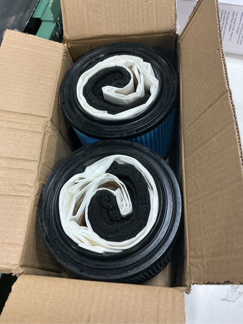 Condition photo showing Good Condition for 2 pack vf3500 replacement filter for ridgid shop vac 3-4.5 gallon wet dry vacuums + 4 pack vf3501 filter bags + 4 pack 26643 fine dust filters for 3/4/4.5 gallon wet dry portable vacuums 2 filters+4 filter bags+4 foam sleeves
