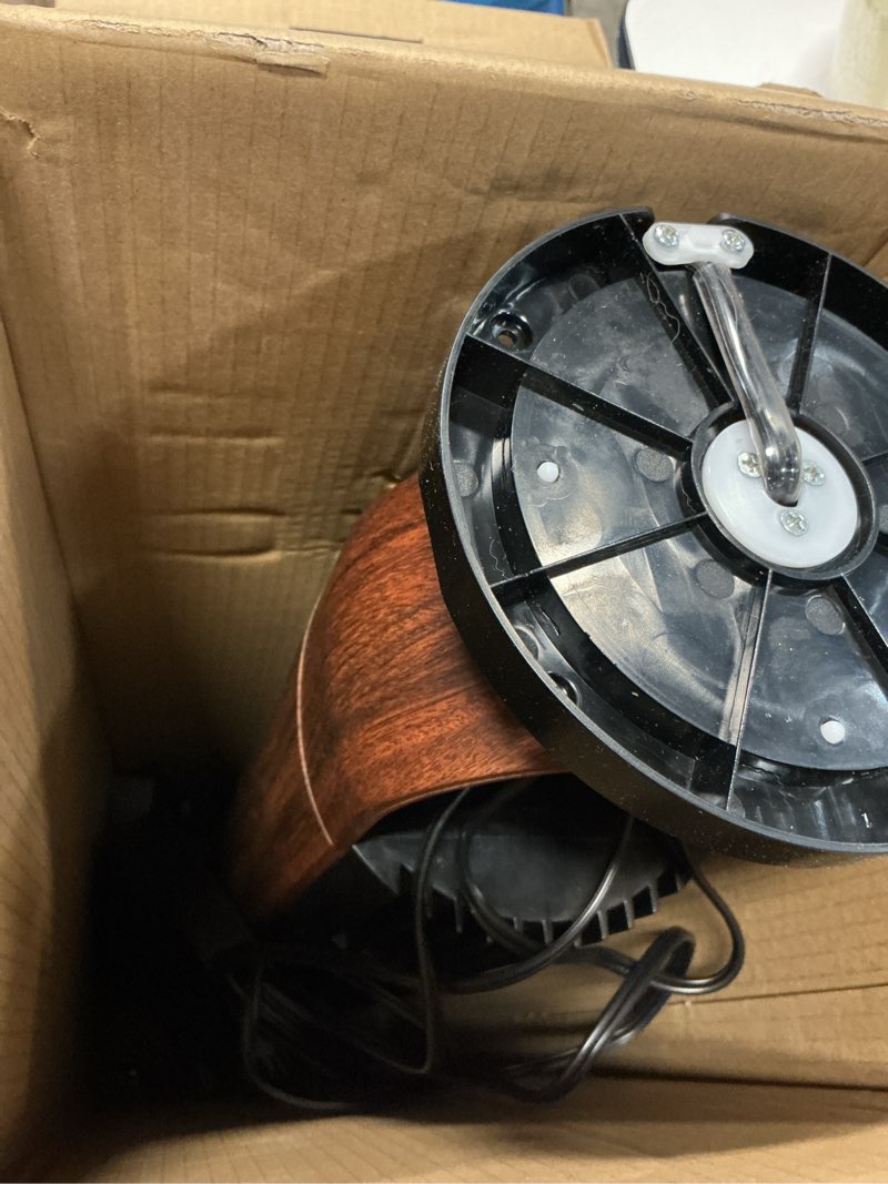 Condition photo showing As Is for better homes & gardens 40'' 5-speed oscillating tower fan with remote control, 3 wind modes, 12h timer, walnut & black