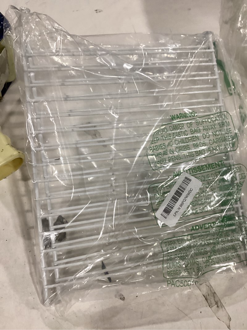 Condition photo showing As Is for kitchen cabinet expandable shelf organizers set of 2, adjustable metal wire pantry storage shelves rustproof cupboard spice shelf rack for cupboard countertop pantry drawer utensils