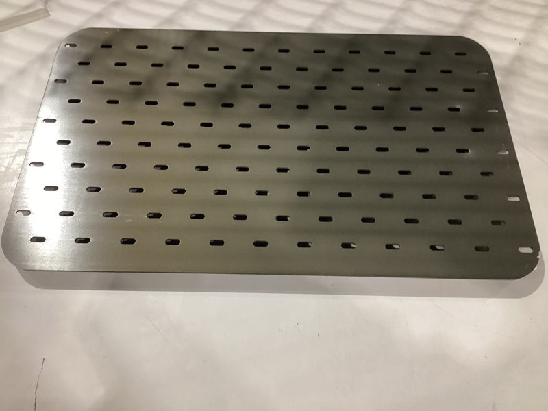 Condition photo showing Good Condition for bac772 reversible sear grate for grills, 18.25” x 11.5” anodized aluminum dual-sided grill grate & ridged for competition sear marks, compatible with traeger & most grills, natural non-stick patina