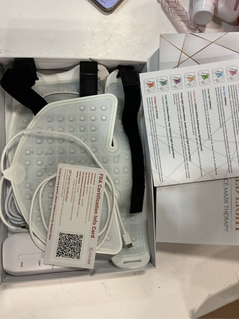 Condition photo showing Good Condition for LED Light Therapy Face & Neck Mask - Facial Skin Care Device - 7 Colors Red & Blue - Rejuvenation, Anti-aging Product for Wrinkles