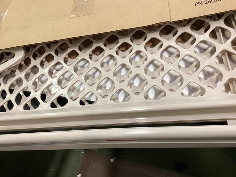Condition photo showing New/Like New for Toddleroo by North States 42” Wide Supergate Ergo Baby Gate, Made in USA: For Doorways or stairways. Includes Wall Cups. Pressure or Hardware Mount. 26” - 42” Wide (26" Tall, Sand) (B01HG7E5R8)
