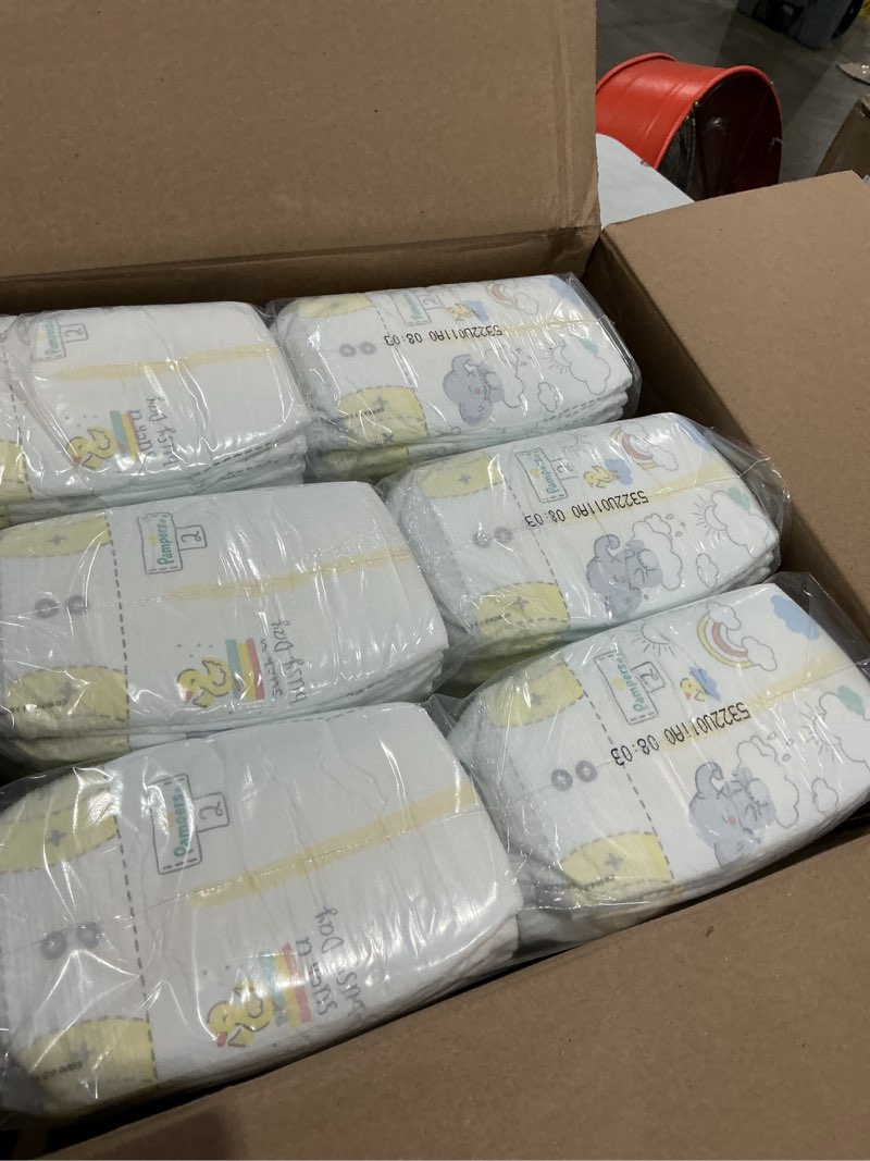 Condition photo showing New/Like New for pampers swaddlers diapers, size 2 (10-22 lbs), 186 count, fragrance free, hypoallergenic, absorbent, pediatrician recommended, skin safe size 2 186