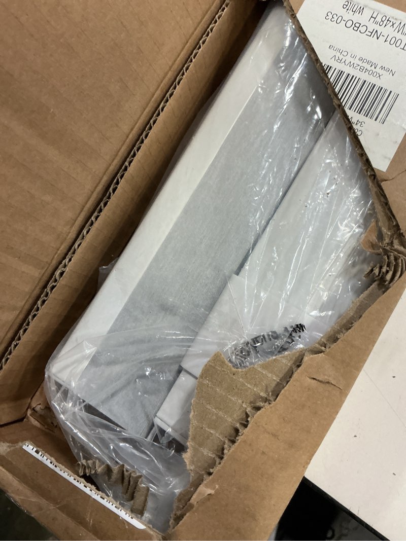 Condition photo showing Good Condition for lazblinds no tools no drill cordless cellular shades, blackout light blocking honeycomb shades for home, thermal insulation blinds for windows, 34" w x 48" h, white blackout-white 34" w x 48" h