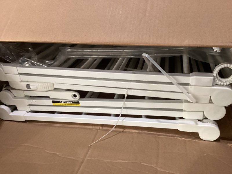 Condition photo showing As Is for Regalo 130-Inch Super Wide Adjustable Baby Gate and Play Yard, 2-in-1, Bonus Kit, Includes 4 Pack of Wall Mounts(Pack of 1) 130"W x 28"H White