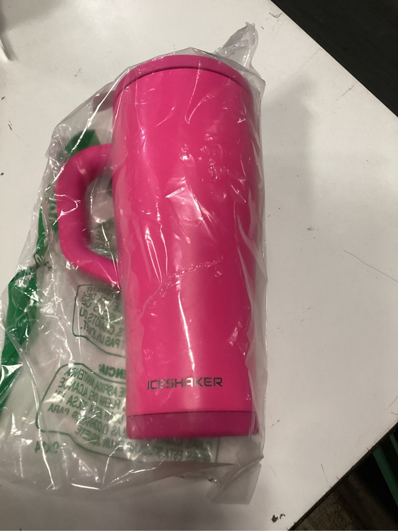 Condition photo showing Good Condition for ice shaker 32 oz tumbler with handle and straw | 32oz neon pink | cold for 30+ hours | 2-in-1 tumbler shaker bottle | odor-free 32 ounce bottle for water, protein shakes, smoothies, cocktails