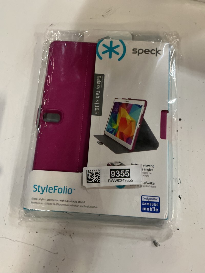 Condition photo showing New/Like New for speck stylefolio tablet case samsung galaxy tab s 10.5 fuchsia pink nickel grey