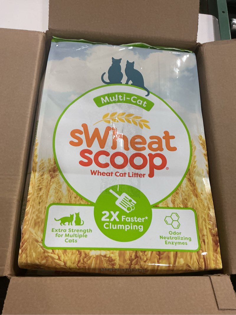 Condition photo showing Good Condition for sWheat Scoop Natural Wheat Multi-Cat Litter, Superior Clumping with Odor Neutralizing Enzymes, 25 Pound Bag Multi-Cat 25 Pound