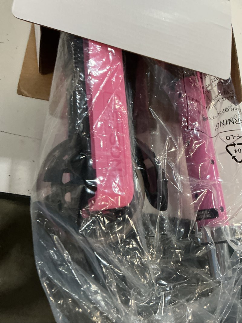 Condition photo showing New/Like New for jetson jupiter kids 2-wheel light-up kick scooter, led lights on handlebar, stem, wheels & deck, adjustable handlebar, rear brake, easy-folding mechanism, ages 5+ jupiter pink
