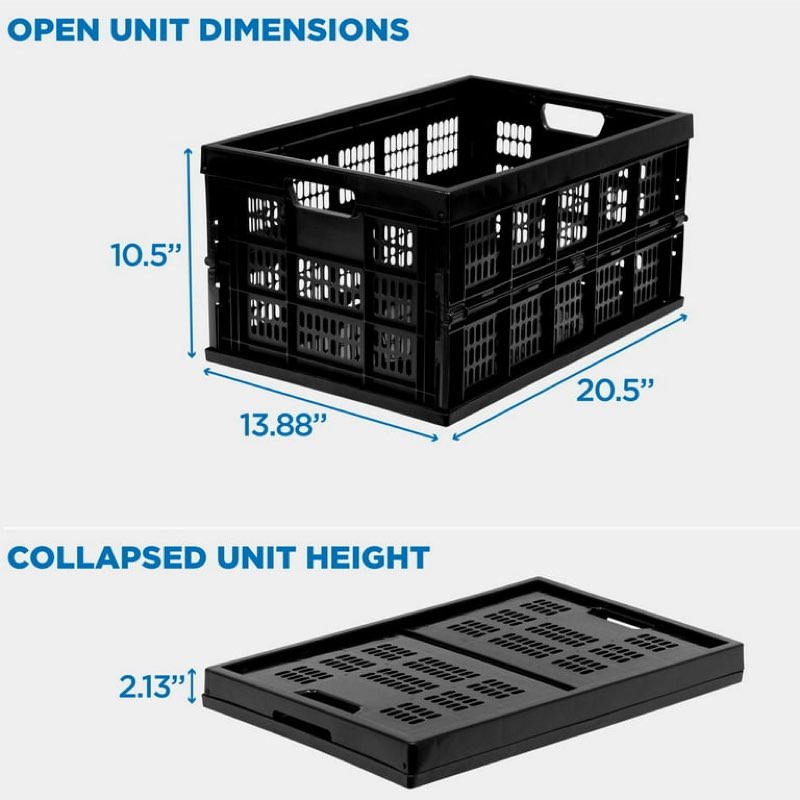 Mount-It! Collapsible Stackable Storage Crates