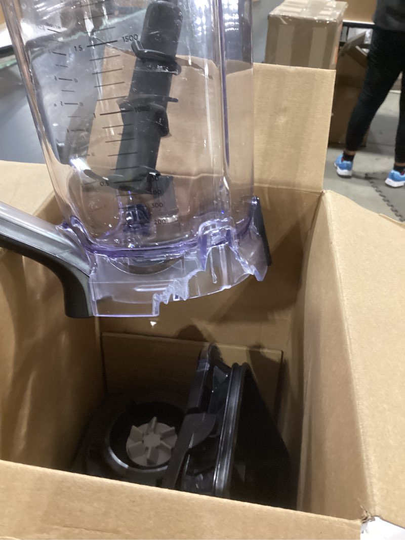 Condition photo showing As Is for ninja professional blender | smoothie blending, drink mixer, grinder, ice crusher, frozen fruit blending | 1000w power, total crushing technology, xl 72-oz. pitcher | black & grey | bl610 generation 2 (1000 watts)