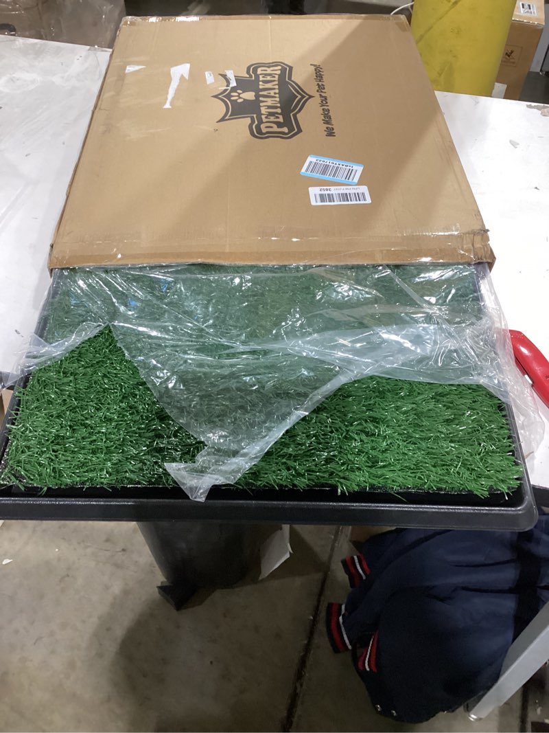 Condition photo showing Good Condition for Artificial Grass Puppy Pee Pad for Dogs and Small Pets - 20x25 Inch, Reusable 3-Layer Turf Pads for Dogs with Tray - Indoor and Outdoor Fake Grass Potty Pet Supplies by PETMAKER Medium 3-Layer System