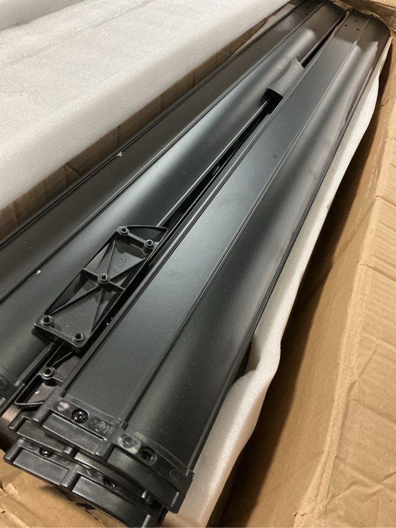 Condition photo showing As Is for 96-inch industrial ceiling fan, 6-speed garage ceiling fan with remote control, 8 aluminum blades, large ceiling fan with a quiet reversible dc motor suitable for garages, gyms, and offices. 96" hvls 96 inches